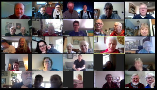 image of many faces on Zoom Church